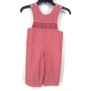 Petite Palace Kids Smocked Candy Cane Christmas Outfit Size 3 Red Checkered